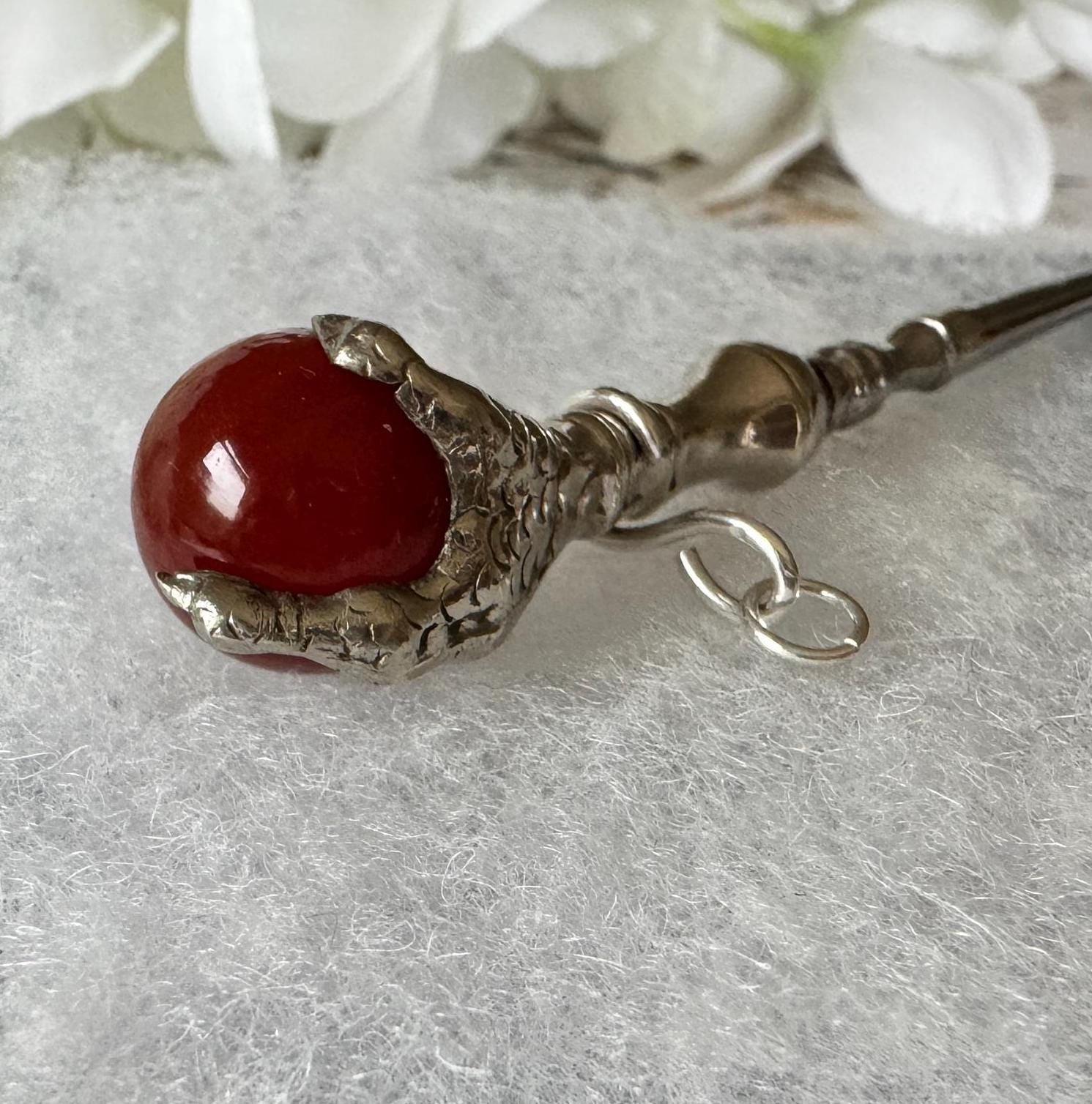 Victorian Scottish Carnelian Glove Button Hook