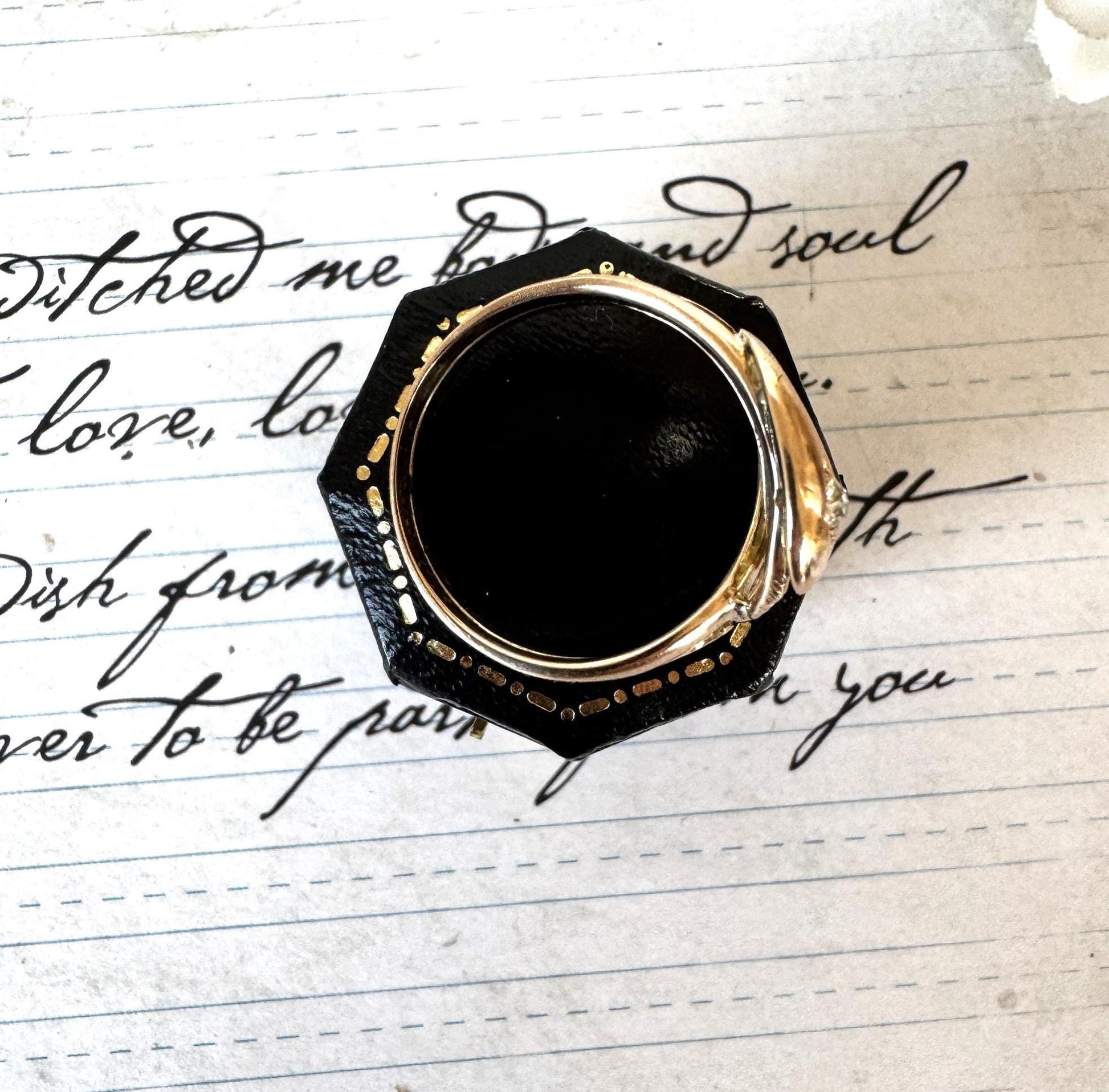 Antique Victorian 15ct Gold Diamond Snake Ring. Double Snake Wrap Yellow Gold & Old Cut Diamond Ring. Romantic Love Token Eternity Ring