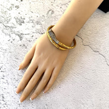 Lade das Bild in den Galerie-Viewer, Antique Art Deco 14ct Rolled Gold Snake Bracelet, Kollmar &amp; Jourdan, Germany. Yellow, White Gold Mesh Serpent Bangle. Love Token Jewellery
