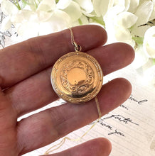 Load image into Gallery viewer, Edwardian Engraved Acanthus Round Locket With Optional Gold Chain, Chester 1913
