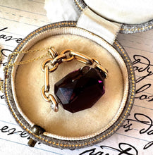 Cargar imagen en el visor de la galería, Antique Victorian Rolled Gold Faceted Amethyst Glass Spinner Fob Pendant
