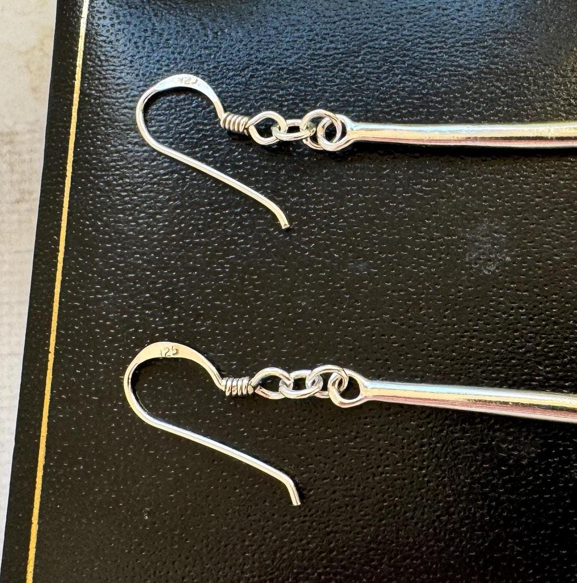 Vintage Sterling Silver Art Nouveau Style Long Drop Earrings