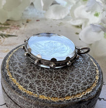 Carica l&#39;immagine nel visualizzatore di Gallery, Antique Victorian Breloque Pendant Fob Dated 1900. Statement Sized Silver Queen Victoria Shilling Pendant. Ship&#39;s Wheel Necklace Pendant

