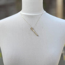 Lade das Bild in den Galerie-Viewer, Antique 15ct Gold &amp; Citrine Miniature Pencil Pendant. Victorian Engraved Yellow Gold Propelling Pencil Novelty Pendant, Optional Gold Chain
