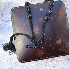 Charger l&#39;image dans la galerie, Antique Victorian French Jet Watch Chain With Swivel Clip, T-Bar &amp; Tassel
