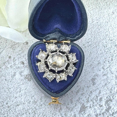 Antique Georgian Rose Cut Diamond 18ct Gold Brooch