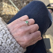 Load image into Gallery viewer, Antique Georgian 9ct Gold Paste Diamond &amp; Emerald Cluster Ring, Size UK O, USA 7-1/4
