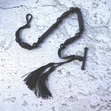 Charger l&#39;image dans la galerie, Antique Victorian French Jet Watch Chain With Swivel Clip, T-Bar &amp; Tassel
