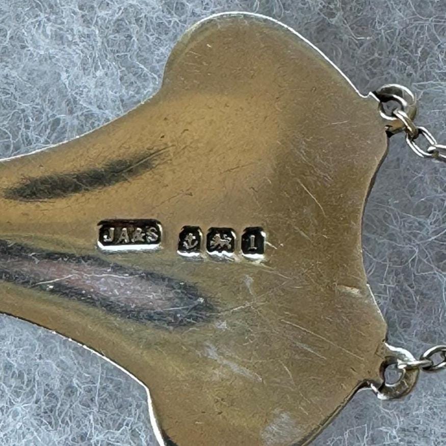 Antique Art Nouveau Sterling Silver Enamel Lavalier Pendant Necklace, Dated 1910. Edwardian Purple Guilloché Enamel Pearl Drop Long Necklace