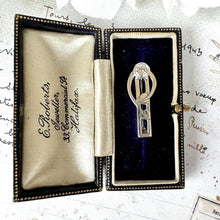 Load image into Gallery viewer, Vintage Edinburgh Silver Brooch: Art Nouveau Gingko Leaf Crystal Lapel Pin
