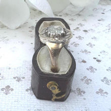 画像をギャラリービューアに読み込む, Antique Georgian Black-Dot Paste 15ct Gold Ring. Antique 2ct Solitaire Paste Diamond Ring. Cushion Cut Strass Paste Ring, Size K-1/2, 6-1/2
