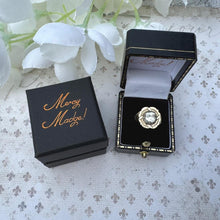 画像をギャラリービューアに読み込む, Antique Georgian Black-Dot Paste 15ct Gold Ring. Antique 2ct Solitaire Paste Diamond Ring. Cushion Cut Strass Paste Ring, Size K-1/2, 6-1/2
