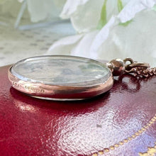Lade das Bild in den Galerie-Viewer, Edwardian 9ct Gold Picture Pendant Locket Necklace, Dated 1903. Antique Rosy Gold Spectacle Setting Photo Pendant &amp; Belcher/Rolo Chain
