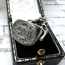 Charger l&#39;image dans la galerie, Early 18th Century Steel Swivel Matrix Triple Fob Seal, Coat-of-Arms Baron Löwen, Sweden 1730
