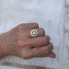 画像をギャラリービューアに読み込む, Antique Georgian Black-Dot Paste 15ct Gold Ring. Antique 2ct Solitaire Paste Diamond Ring. Cushion Cut Strass Paste Ring, Size K-1/2, 6-1/2
