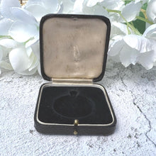 Lade das Bild in den Galerie-Viewer, Quality Antique Black &amp; Gold Tooled Leather Fitted Pendant/Fob/Medal/Pocket Watch Box. Vintage Square Jewellery Box Case For Display/Gift
