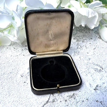 Lade das Bild in den Galerie-Viewer, Quality Antique Black &amp; Gold Tooled Leather Fitted Pendant/Fob/Medal/Pocket Watch Box. Vintage Square Jewellery Box Case For Display/Gift
