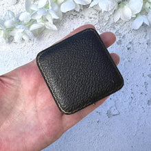 Lade das Bild in den Galerie-Viewer, Quality Antique Black &amp; Gold Tooled Leather Fitted Pendant/Fob/Medal/Pocket Watch Box. Vintage Square Jewellery Box Case For Display/Gift
