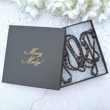 Charger l&#39;image dans la galerie, Antique Art Deco 63&quot;/160cm Long French Jet Flapper Necklace. Black &amp; Bronze Faceted Glass Bead Statement Necklace. Extra Long 1920&#39;s Sautoir
