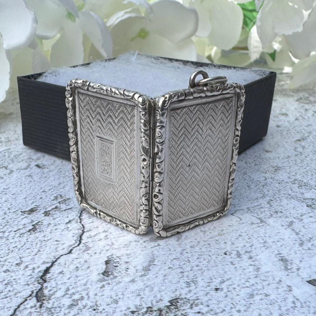 Superb Antique Georgian Sterling Silver Vinaigrette Pendant, John Bettridge Dated 1823. Alternative Antique Silver Keepsake Locket Pendant