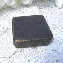 Lade das Bild in den Galerie-Viewer, Quality Antique Black &amp; Gold Tooled Leather Fitted Pendant/Fob/Medal/Pocket Watch Box. Vintage Square Jewellery Box Case For Display/Gift
