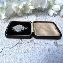 Lade das Bild in den Galerie-Viewer, Quality Antique Black &amp; Gold Tooled Leather Fitted Pendant/Fob/Medal/Pocket Watch Box. Vintage Square Jewellery Box Case For Display/Gift
