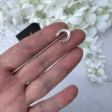 Load image into Gallery viewer, Victorian Sterling Silver Horseshoe Stick Pin - Equestrian Cravat Lapel Brooch
