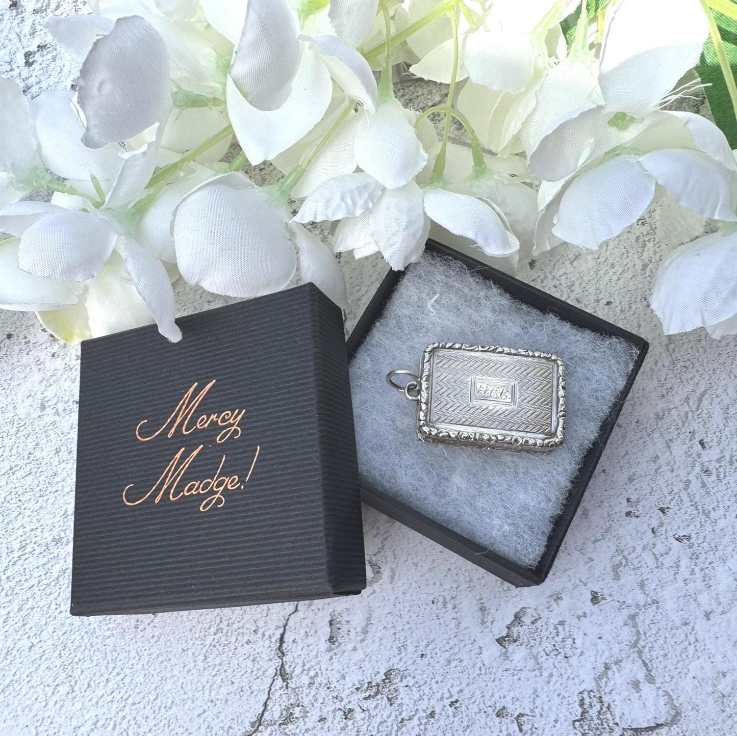 Superb Antique Georgian Sterling Silver Vinaigrette Pendant, John Bettridge Dated 1823. Alternative Antique Silver Keepsake Locket Pendant