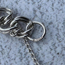 Carica l&#39;immagine nel visualizzatore di Gallery, Vintage Georg Jensen Silver Curb Chain Bracelet With Heart Padlock Clasp, Dated 1970. Victorian Style Sterling Silver Sweetheart Bracelet
