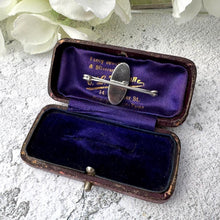 画像をギャラリービューアに読み込む, Antique Victorian &quot;Coque De Perle&quot; Silver Stock Pin Brooch Boxed. Sterling Silver &amp; Pearl Equestrian Nappy Pin Style Lapel/Cravat/Tie Pin
