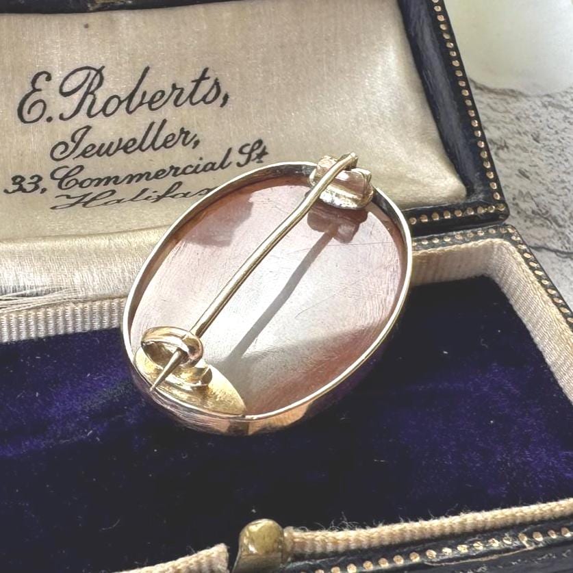 Antique Georgian 9ct Rose Gold Scottish Banded Carnelian Brooch. Alternative Lapel/Cravat/Stock Pin. Victorian Scottish Pebble Jewelry