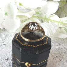 Load image into Gallery viewer, Vintage 9ct Gold Belcher Ring: 1.50ct White Spinel, Dated 1973, Size M/6
