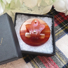 Load image into Gallery viewer, Victorian Scottish Agate Fleur-de-Lis Brooch - Sterling Silver, 1870
