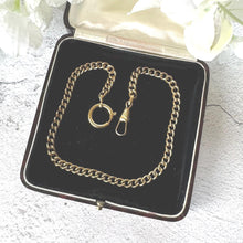 Load image into Gallery viewer, Antique Single Albert Pocket Watch Chain: Art Deco Gold Tone Curb Link Bracelet
