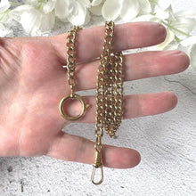 Load image into Gallery viewer, Antique Single Albert Pocket Watch Chain: Art Deco Gold Tone Curb Link Bracelet
