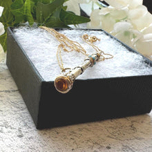 Load image into Gallery viewer, Victorian 9ct Gold &amp; Turquoise Pencil Pendant: Engraved Antique Miniature Propelling Pencil, Optional Chain
