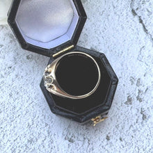Load image into Gallery viewer, Vintage 9ct Gold Belcher Ring: 1.50ct White Spinel, Dated 1973, Size M/6
