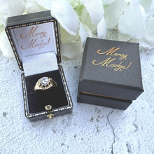 Load image into Gallery viewer, Vintage 9ct Gold Belcher Ring: 1.50ct White Spinel, Dated 1973, Size M/6
