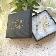 Load image into Gallery viewer, Victorian 9ct Gold &amp; Turquoise Pencil Pendant: Engraved Antique Miniature Propelling Pencil, Optional Chain
