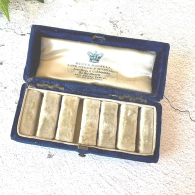 Rare Antique Victorian Blue Multiple Ring Box: Royal Jewellers Hunt & Roskell, Late Storr and Mortimer, London