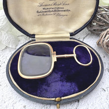 Load image into Gallery viewer, Antique Georgian Magnifying Glass Pendant: 9ct Gold Regency Era Quizzing Glass
