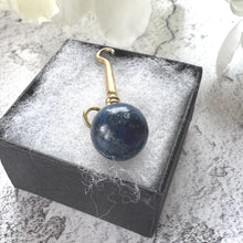 Load image into Gallery viewer, Antique Victorian Lapis Lazuli Novelty Miniature Button Hook Pendant Charm
