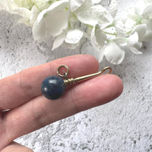 Load image into Gallery viewer, Antique Victorian Lapis Lazuli Novelty Miniature Button Hook Pendant Charm
