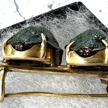 Load image into Gallery viewer, Victorian Real Scarab Beetle Rolled Gold Brooch: Antique Insect Love Token Jewellery
