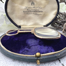 Load image into Gallery viewer, Antique Georgian Magnifying Glass Pendant: 9ct Gold Regency Era Quizzing Glass
