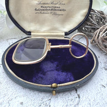Load image into Gallery viewer, Antique Georgian Magnifying Glass Pendant: 9ct Gold Regency Era Quizzing Glass
