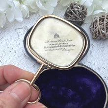 Load image into Gallery viewer, Antique Georgian Magnifying Glass Pendant: 9ct Gold Regency Era Quizzing Glass
