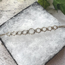 Load image into Gallery viewer, Antique 20ct White Zircon Sterling Silver Bracelet: Art Deco, Natural Gemstone Riviere
