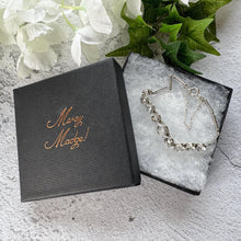 Load image into Gallery viewer, Antique 20ct White Zircon Sterling Silver Bracelet: Art Deco, Natural Gemstone Riviere
