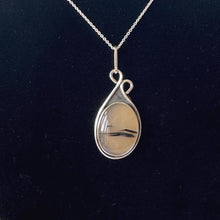 Load image into Gallery viewer, Vintage Scottish Landscape Agate Sterling Silver Pendant &amp; Chain
